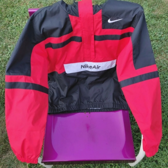nike air woven jacket red